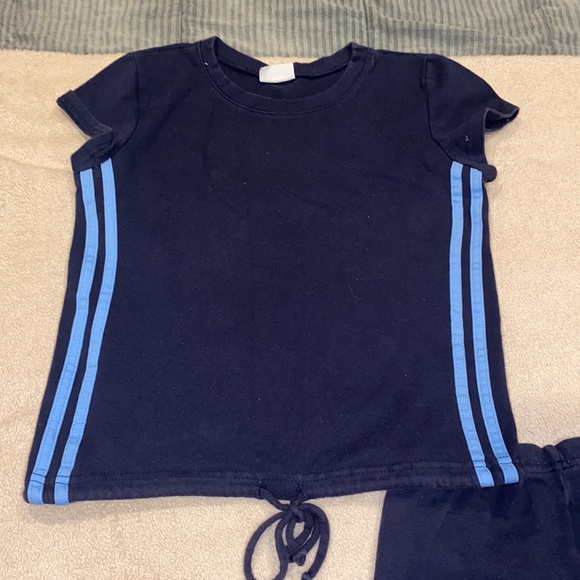 M dk blue with light blue stripe exercise workout set - Picture 5 of 5